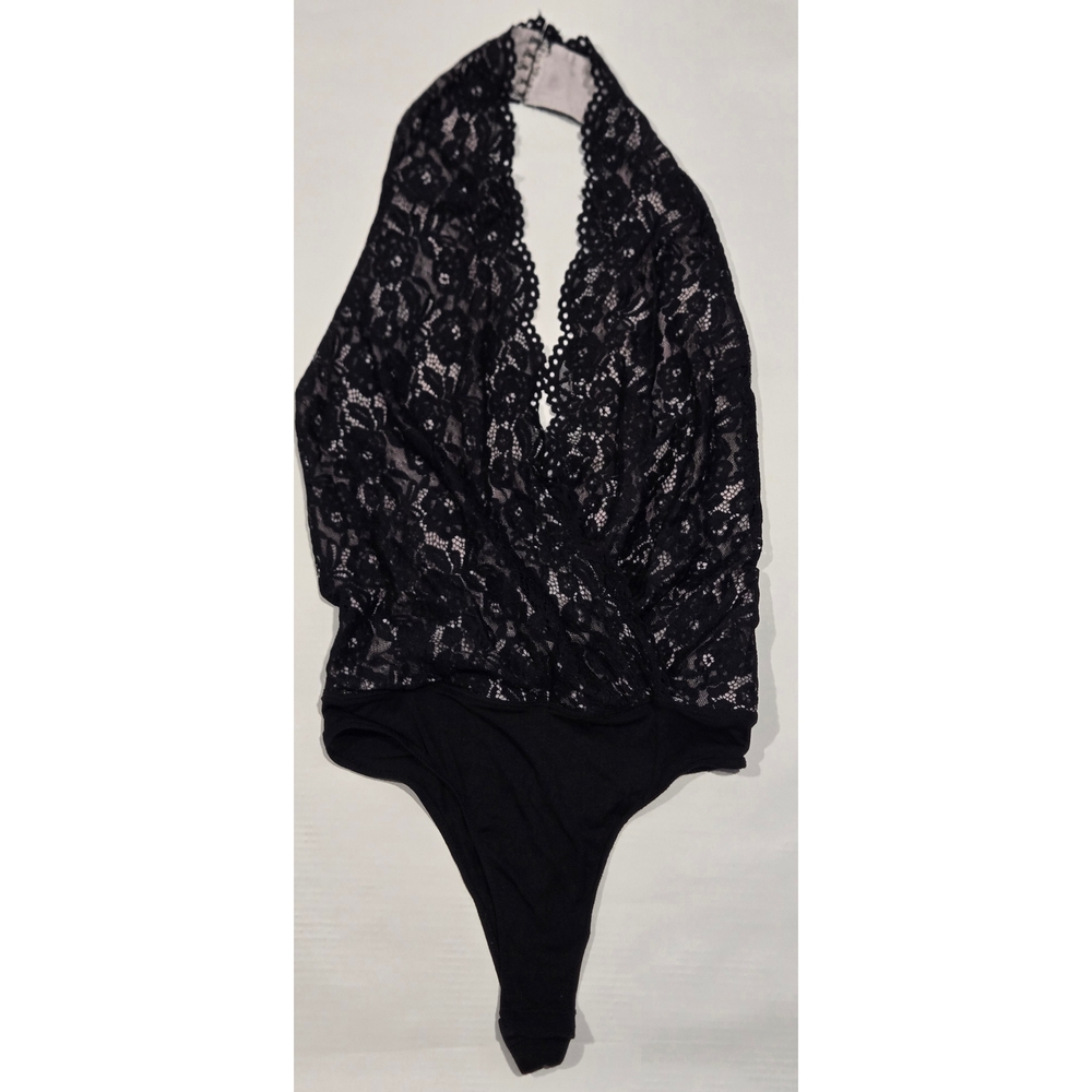 Bebe Black Lace Bodysuit